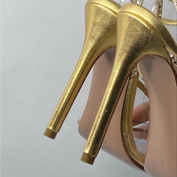 Andrea Wazen Leather & Crystal Pumps size 37.5 - Picture 11 of 14